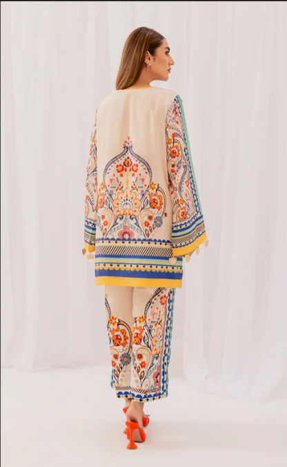 Elegant Floral and Geometric Print Ensemble